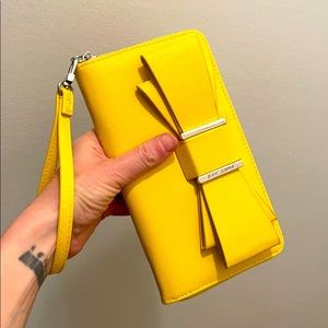 Betsy Johnson Yellow Bow Wristlet